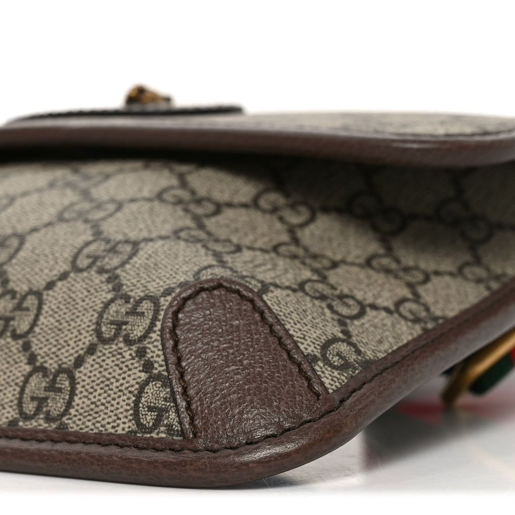 GG Supreme Monogram Neo Vintage Web Belt Bag Brown
