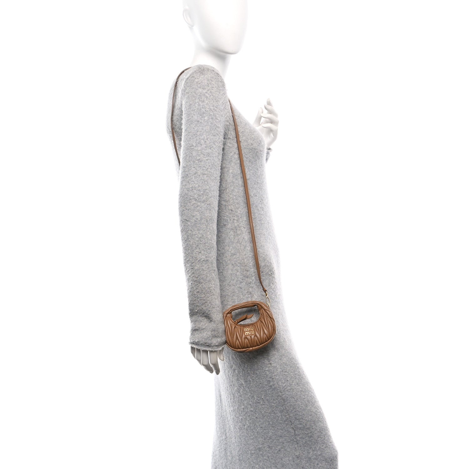 Nappa Matelasse Micro Wander Hobo Caramel