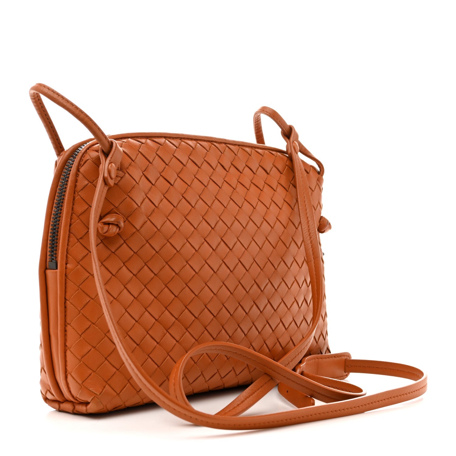 Nappa Intrecciato Nodini Crossbody Messenger Noce