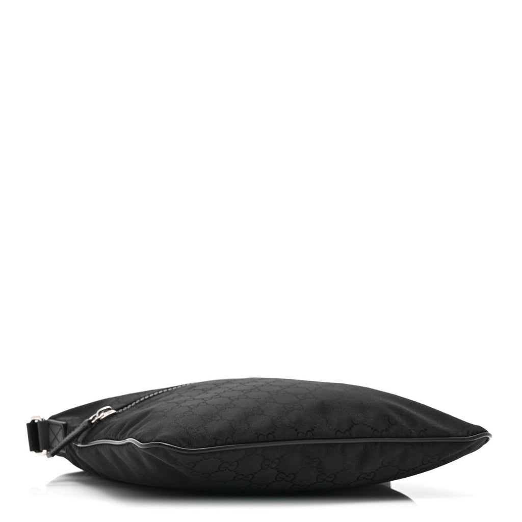 Nylon Monogram Small Flat Messenger Bag Black