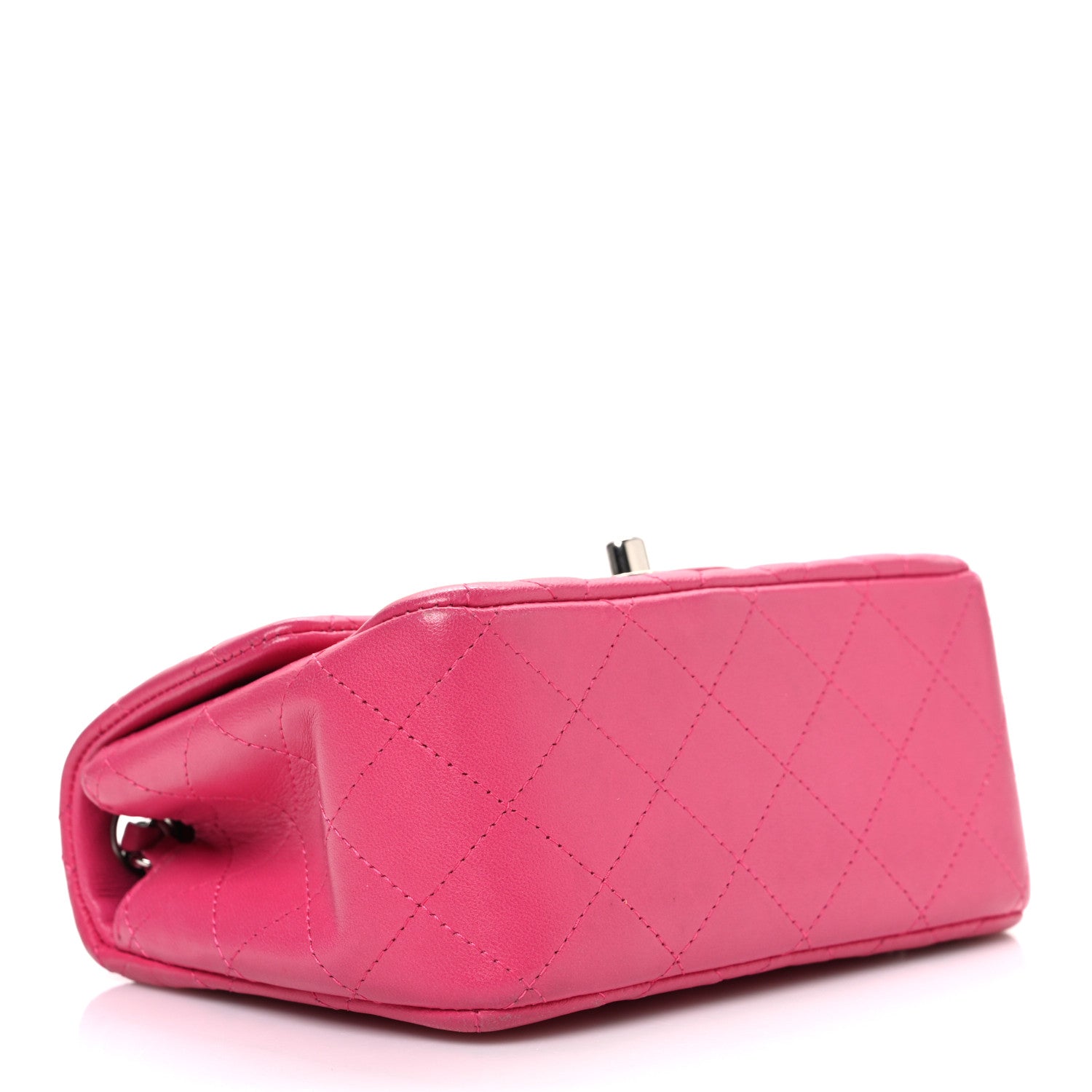 Lambskin Quilted Mini Square Flap Dark Pink
