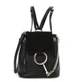 Suede Calfskin Mini Faye Backpack Black