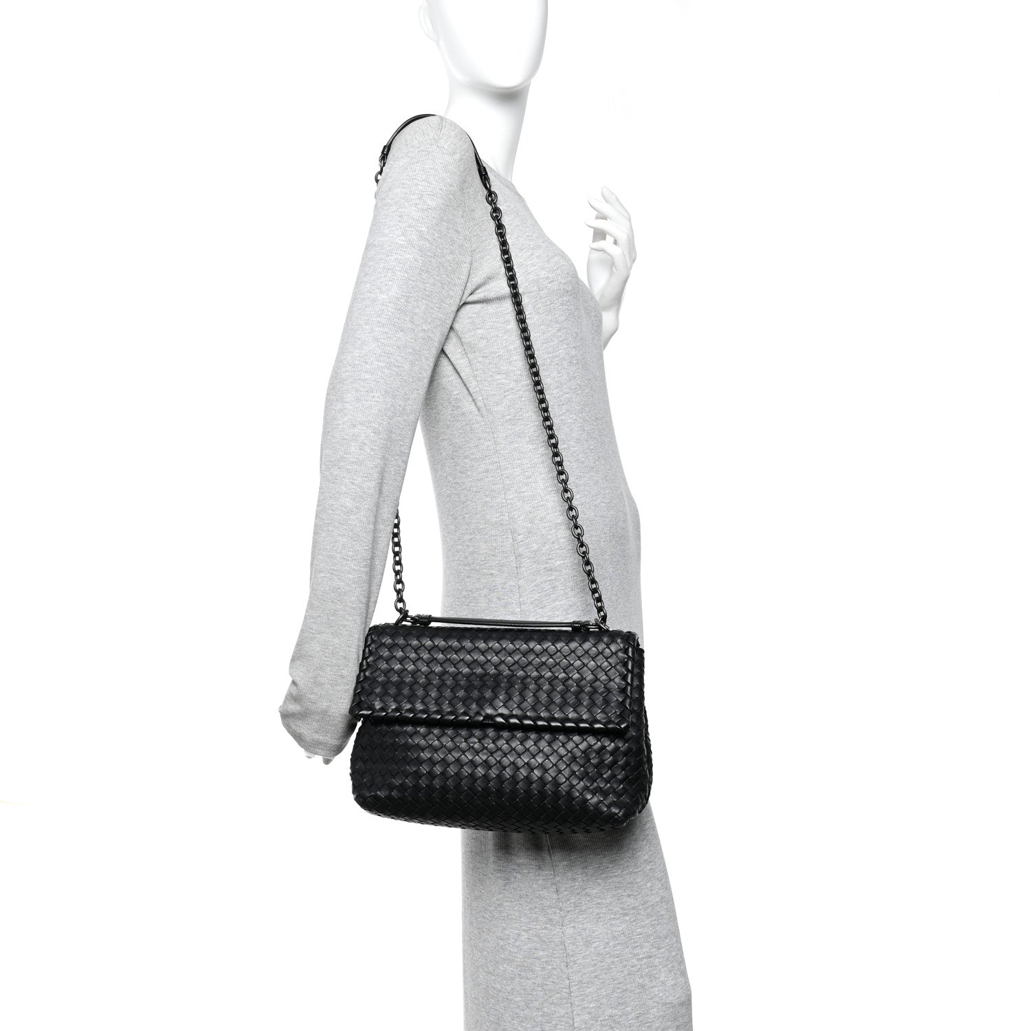 Nappa Intrecciato Large Olimpia Bag Black