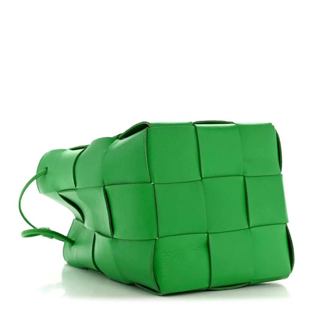 Nappa Maxi Intrecciato Small Cassette Bucket Bag Parakeet