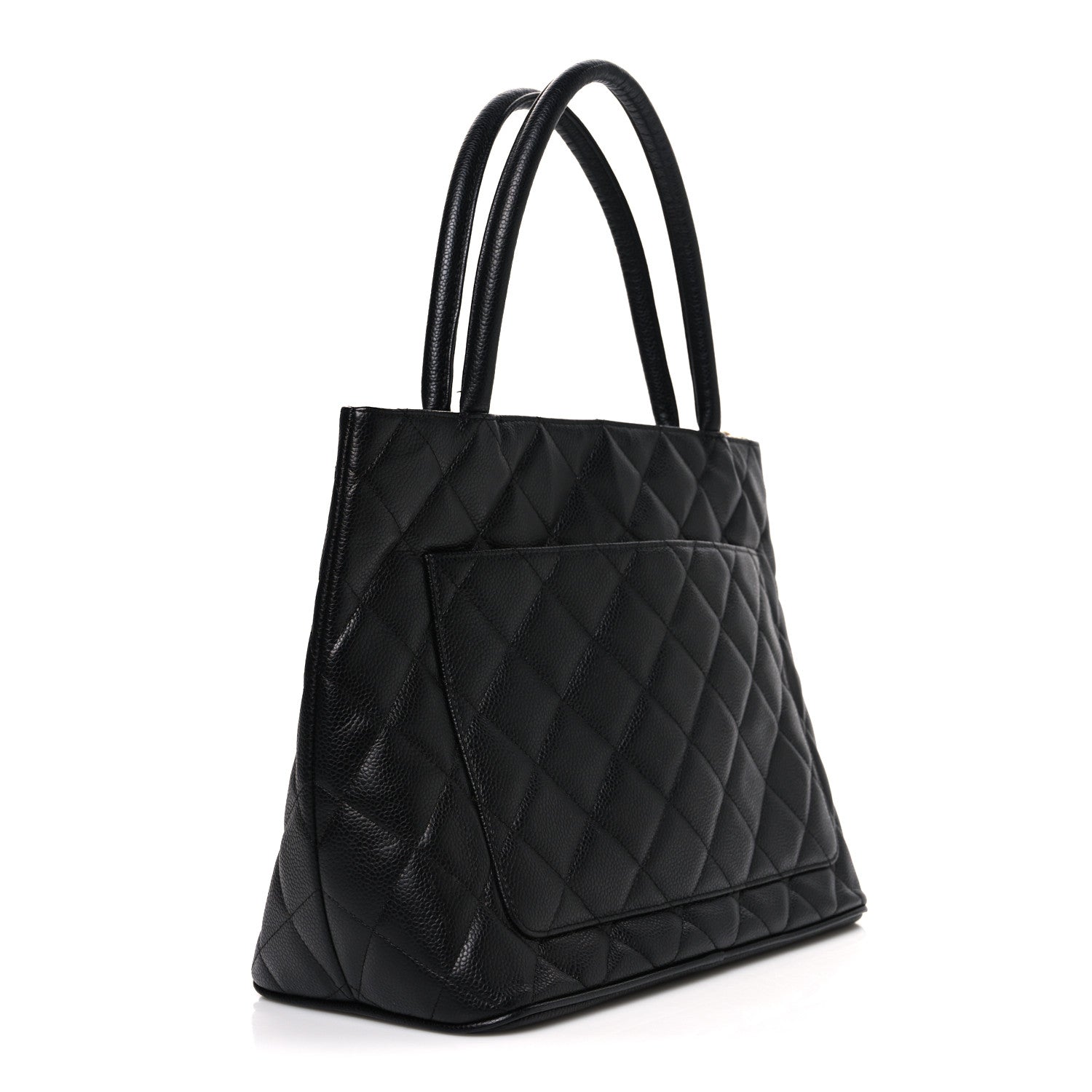 Caviar Quilted Medallion Tote Black