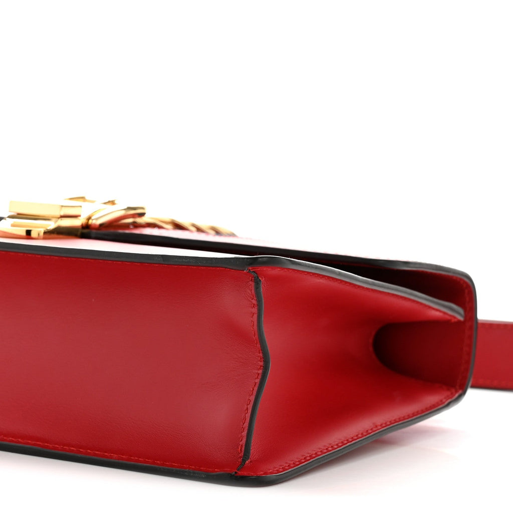 Calfskin Small Sylvie Shoulder Bag Hibiscus Red