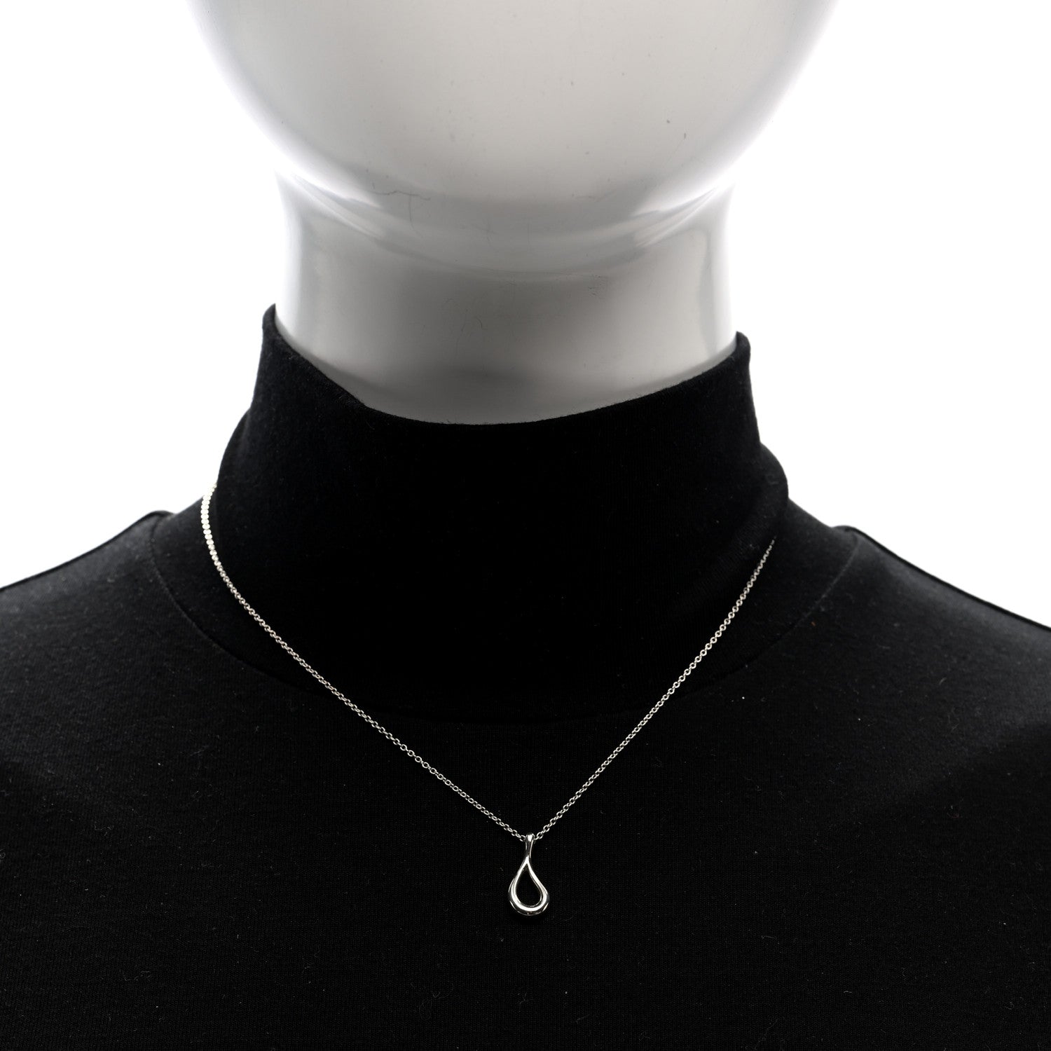 Sterling Silver Elsa Peretti Open Tear Drop Pendant Necklace