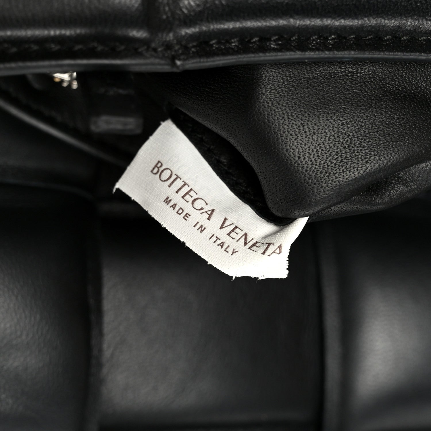 Nappa Maxi Intreccio Padded Cassette Crossbody Bag Black