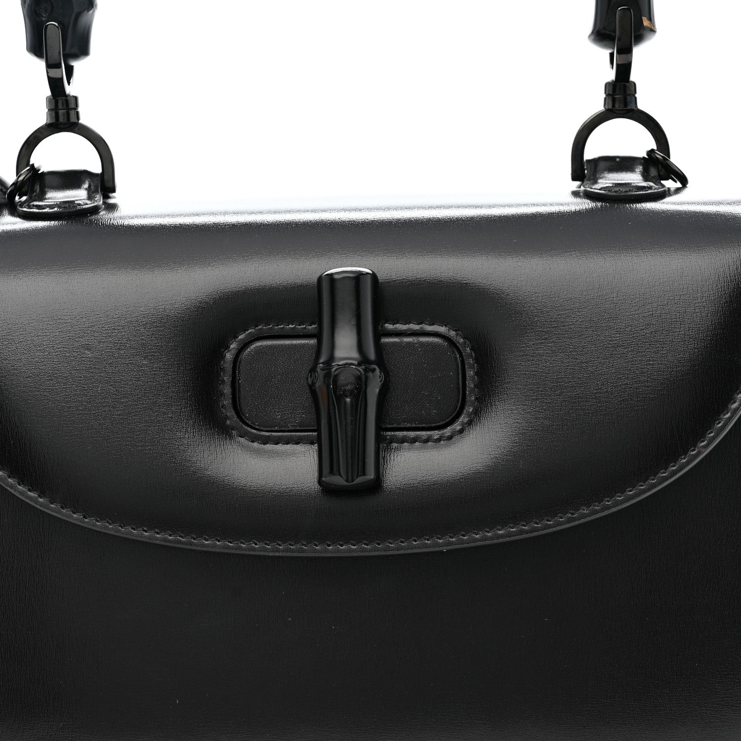 Boarded Dyana Lux Calfskin Web Monochrome Medium Bamboo 1947 Top Handle Bag Black