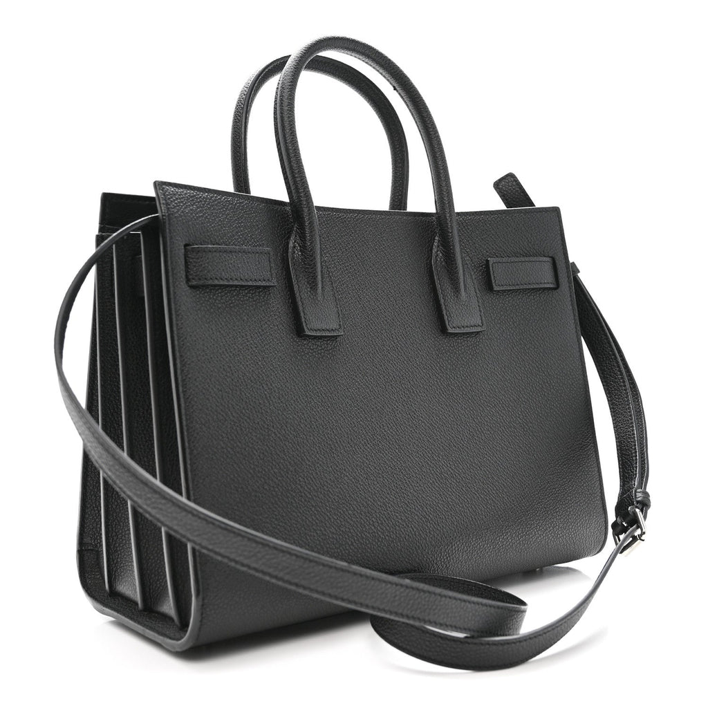 Grained Calfskin Baby Sac De Jour Coal