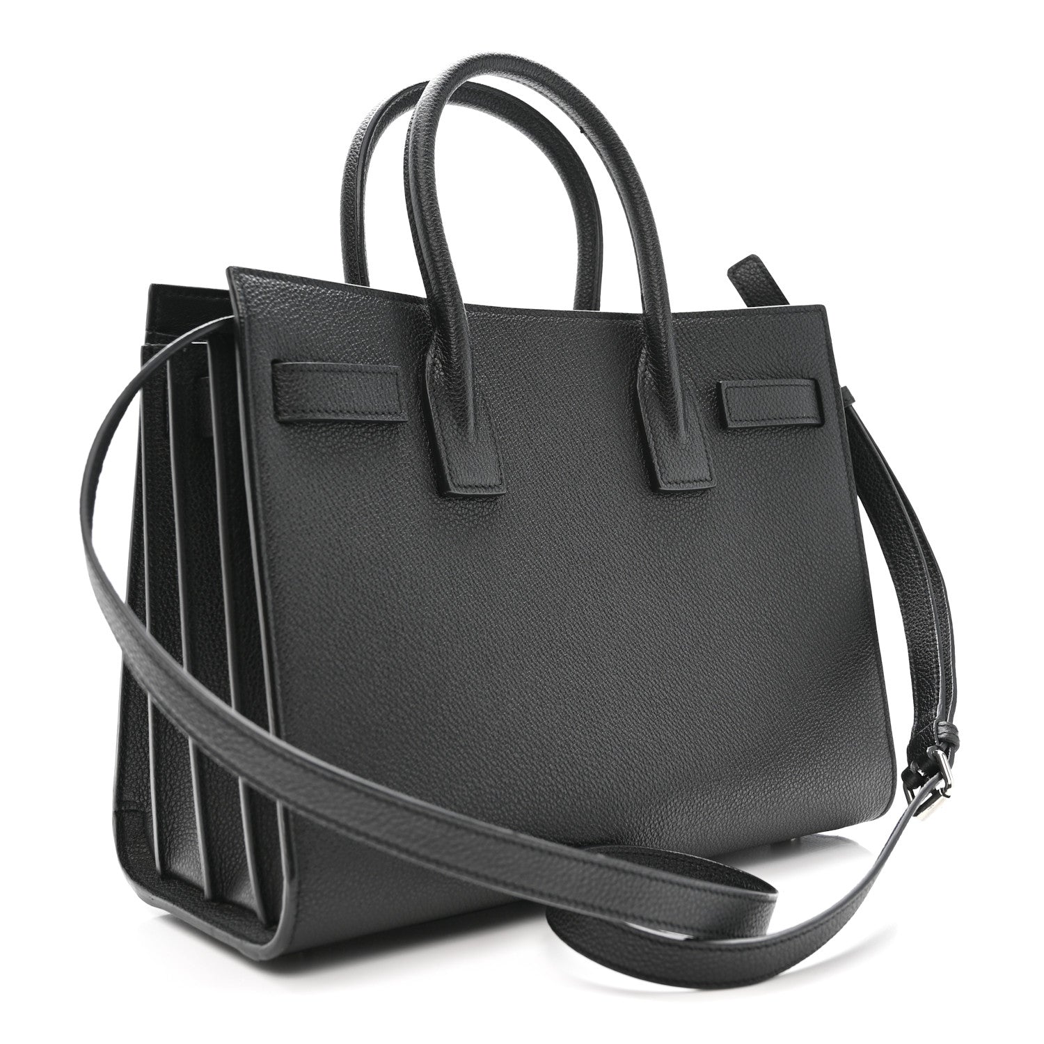 Grained Calfskin Baby Sac De Jour Coal