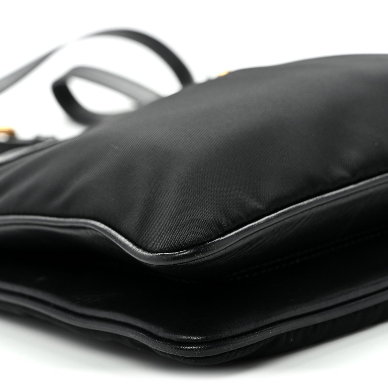 Tessuto Nylon Soft Calf Double Zip Crossbody Bag Black