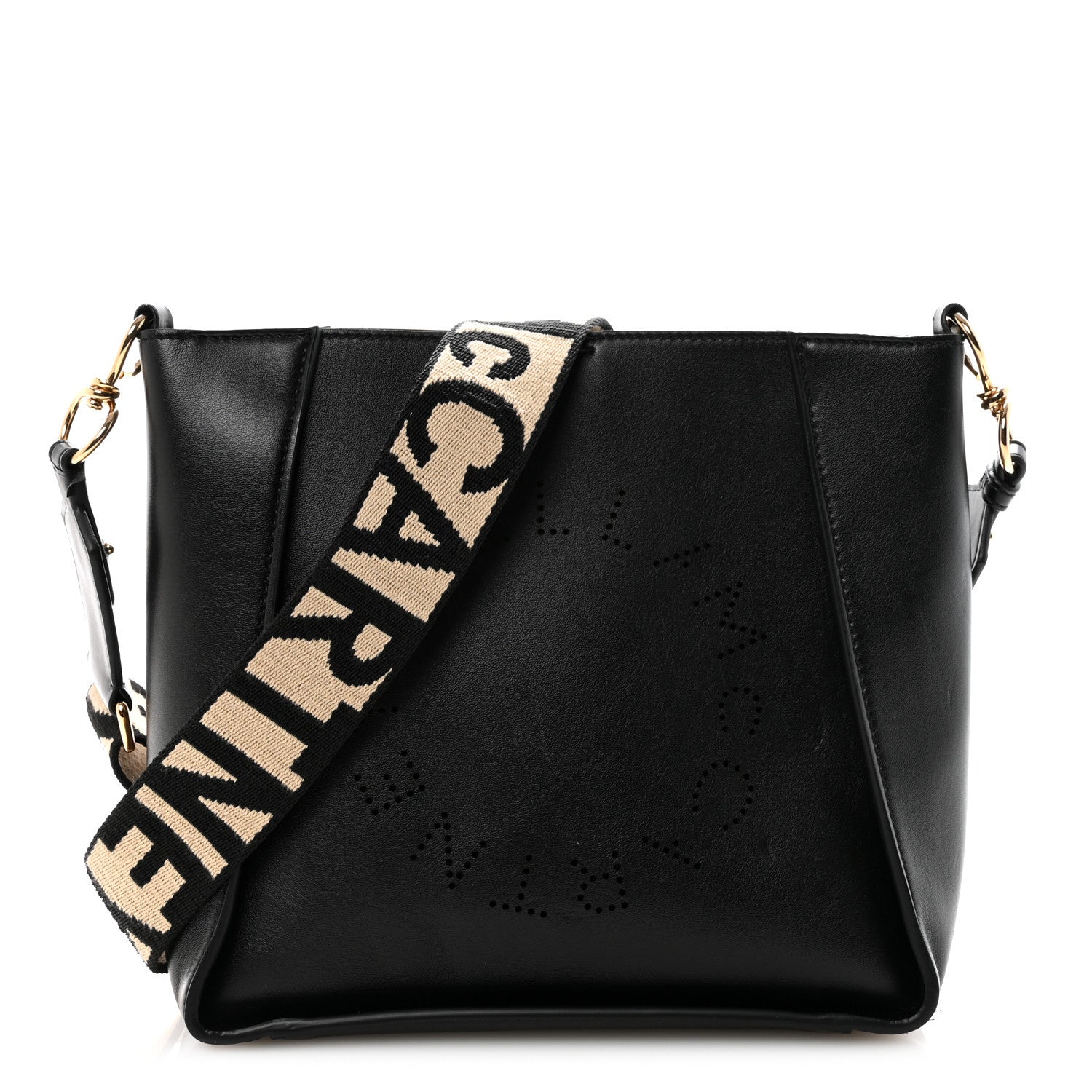 Eco Alter Nappa Perforated Logo Mini Crossbody Black