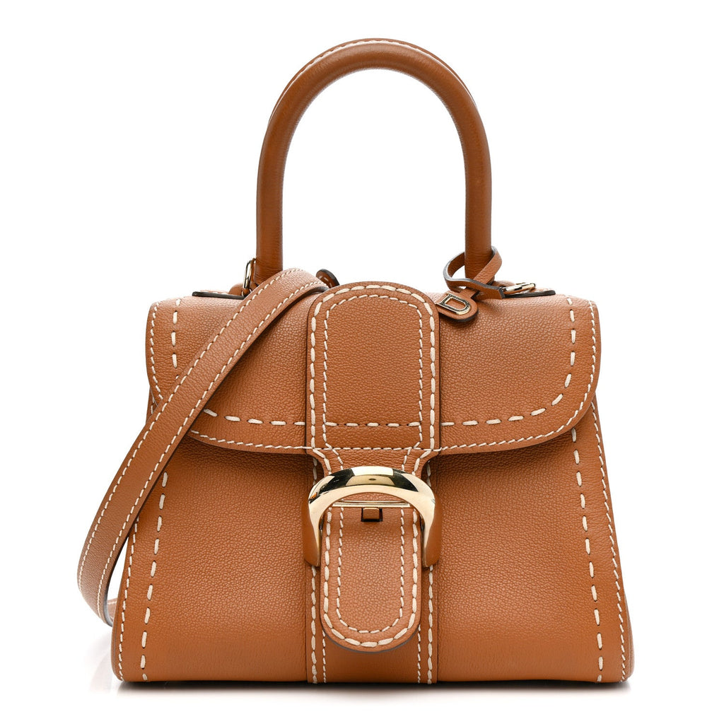 Grained Rodeo Calfskin Surpique Mini Brillant Satchel Vegetal Ivory