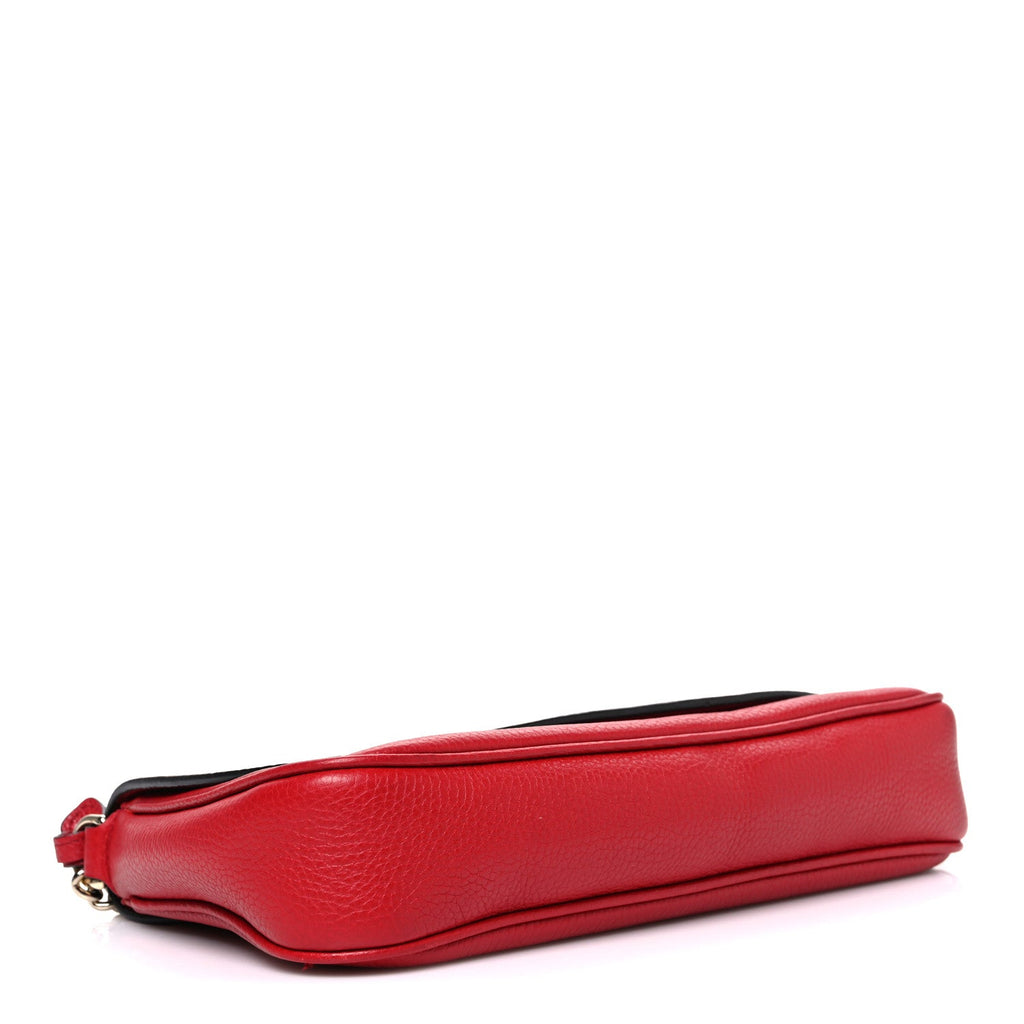 Pebbled Calfskin Medium Soho Flap Crossbody Vibrant Red