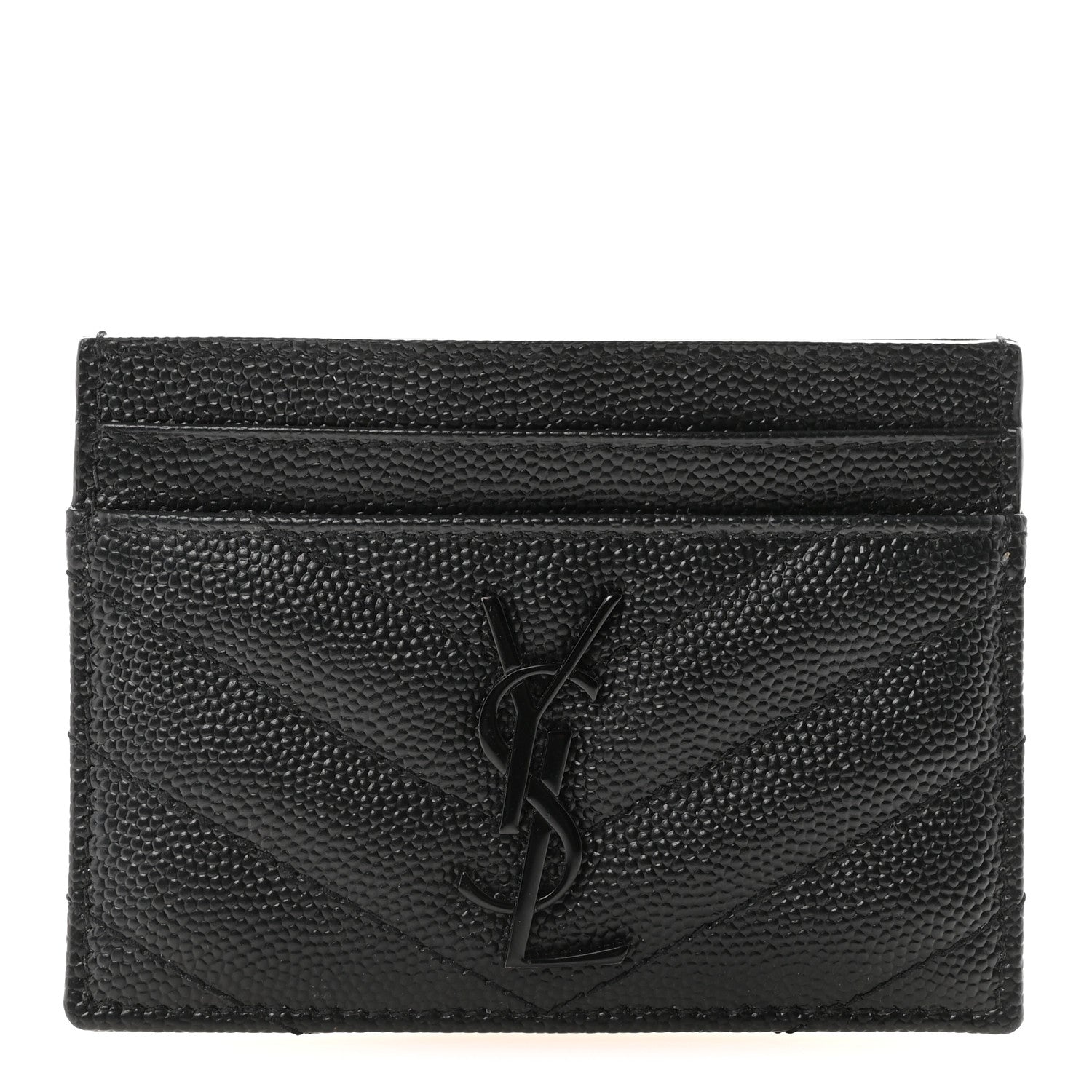 Grain De Poudre Matelasse Chevron Monochrome Credit  Case Black