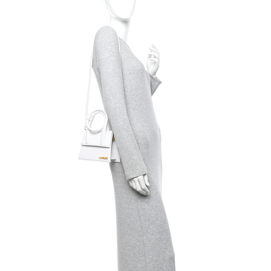 Smooth Calfskin Le Chiquito Noeud White
