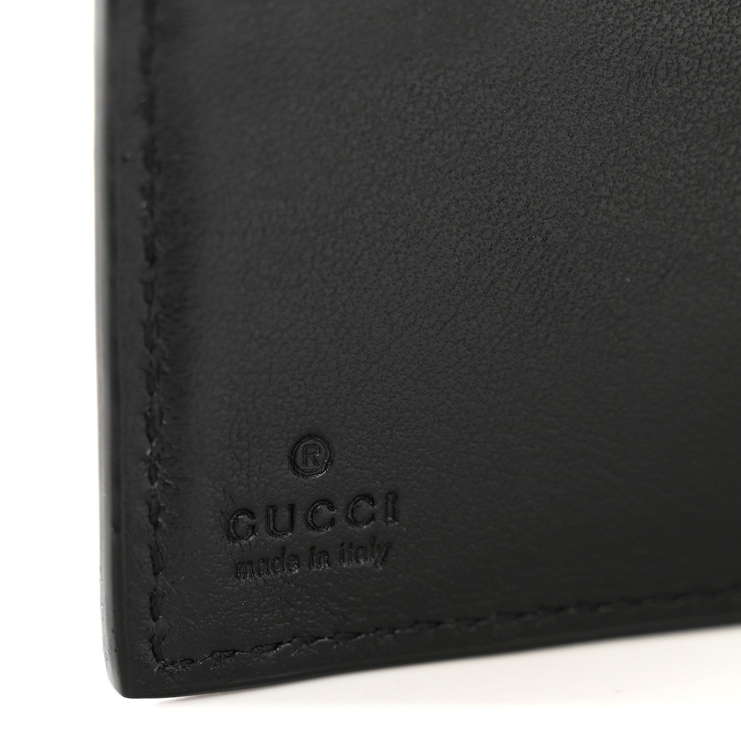 Plutone Calfskin Logo Bi-Fold Wallet Black