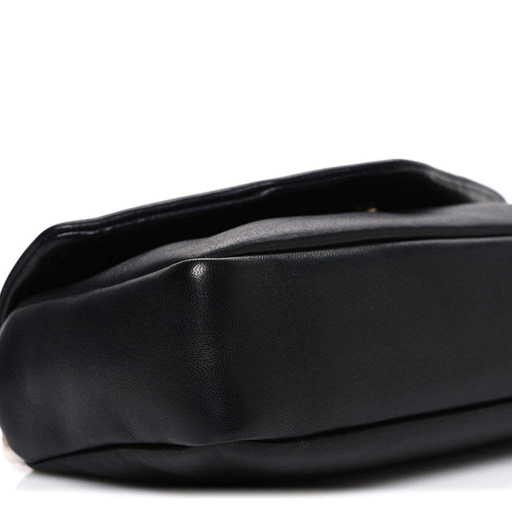 Plunged Lambskin Calypso Black