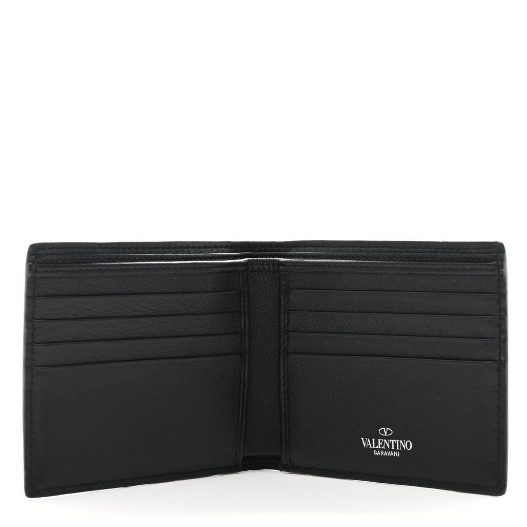 Calfskin Go Logo Bi-Fold Wallet Black