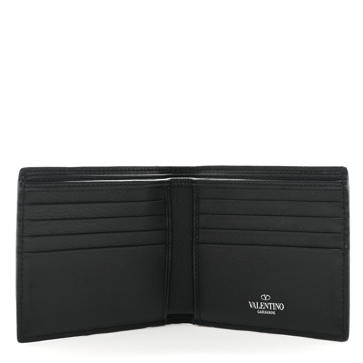 Calfskin Go Logo Bi-Fold Wallet Black