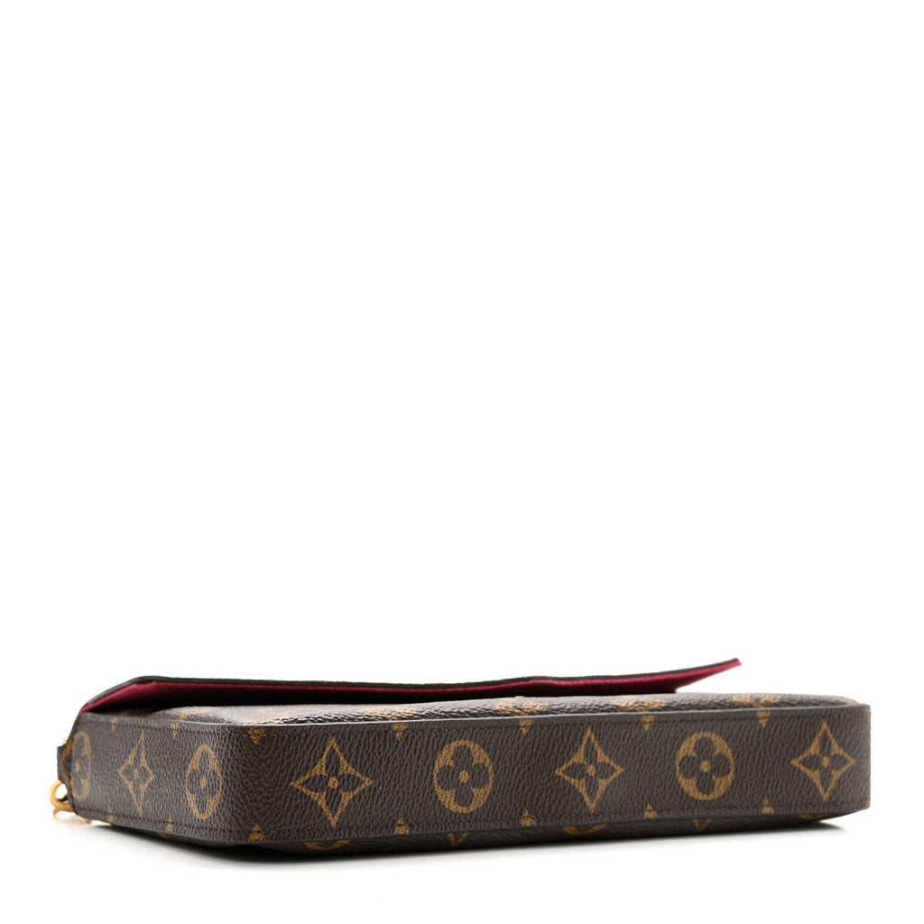 Monogram Pochette Felicie Chain Wallet Fuchsia