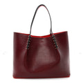 Lizard Embossed Calfskin Spiked Small Cabarock Shopper Tote Bourbon