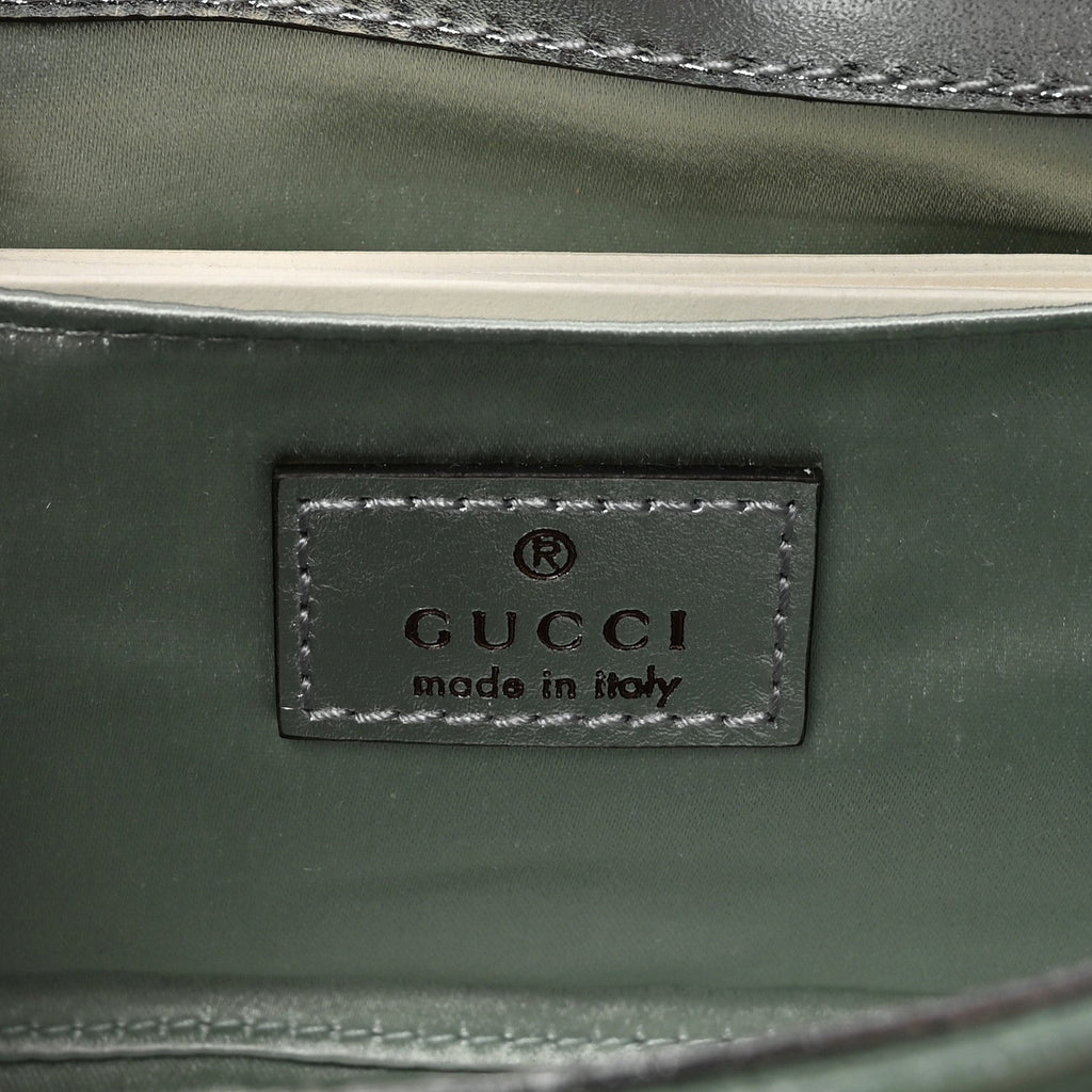 Iridescent Nappa Vertical Matelasse Medium Maxi Horsebit Chain Shoulder Bag Iridescent Salvy Green