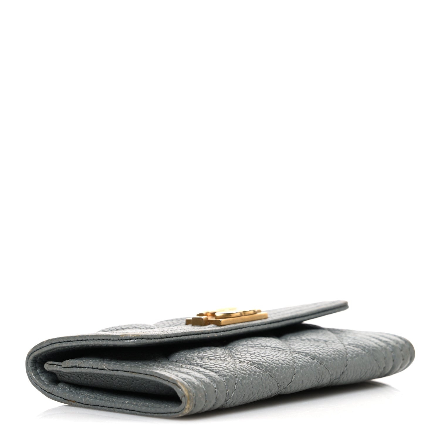 Caviar Quilted Boy Flap  Holder Grey