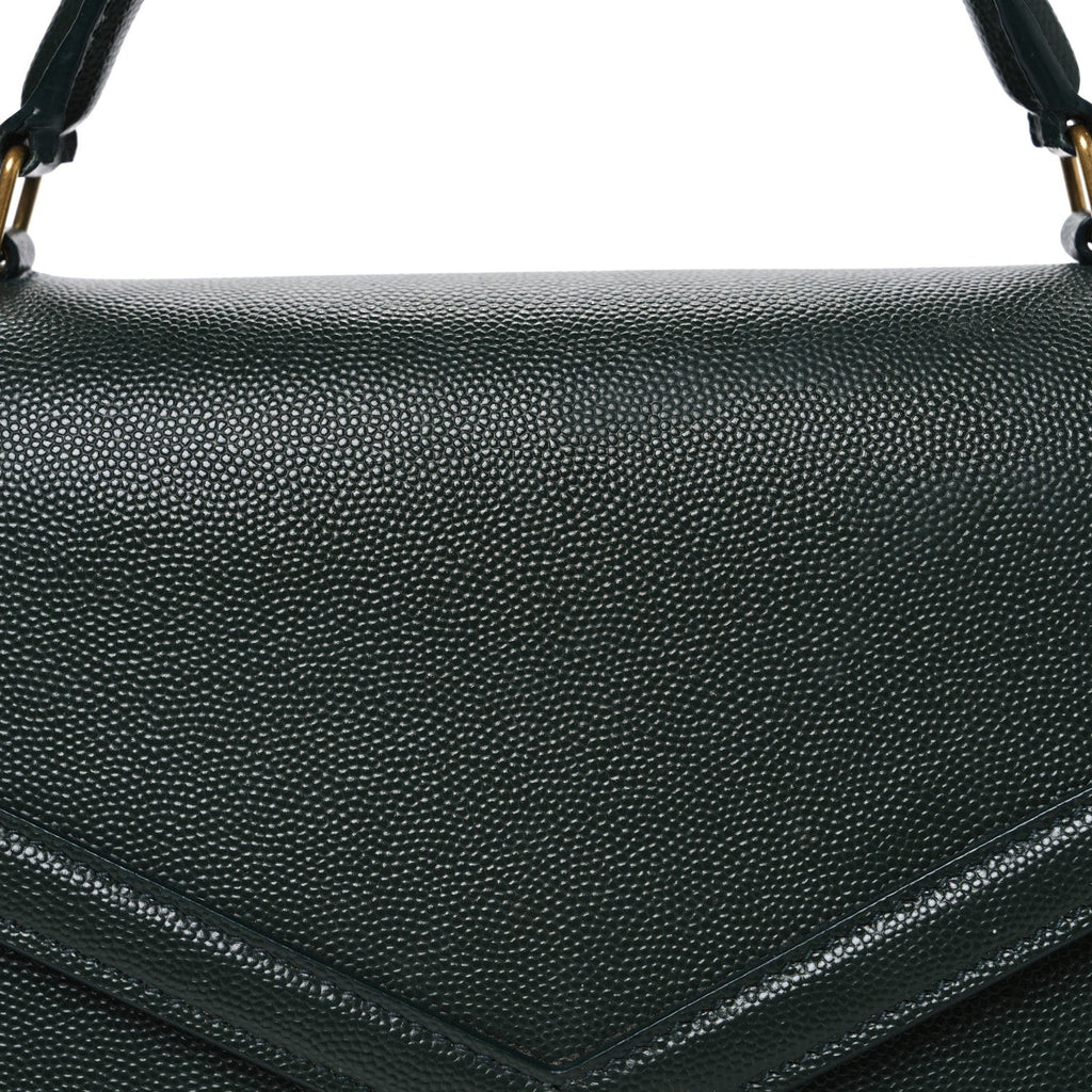 Grain de Poudre Medium Classic Monogram Cassandra Top Handle Dark Green