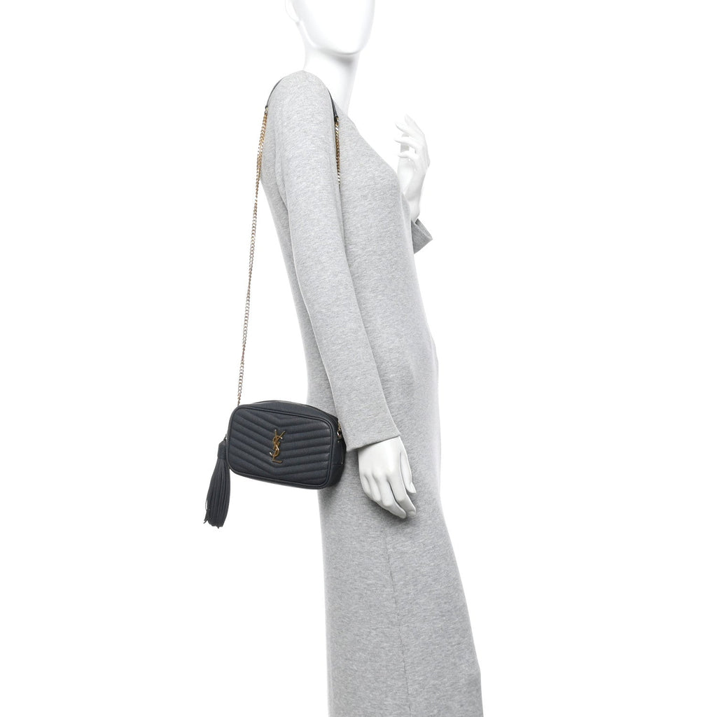 Grain De Poudre Matelasse Monogram Mini Lou Camera Bag Dark Smog