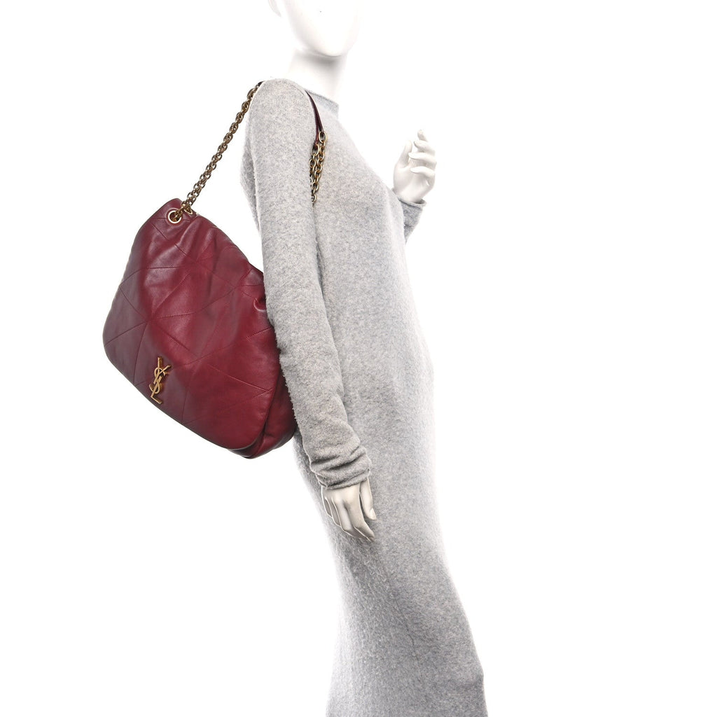 Lambskin Matelasse Monogram Large Jamie 4.3 New Dark Bordeaux