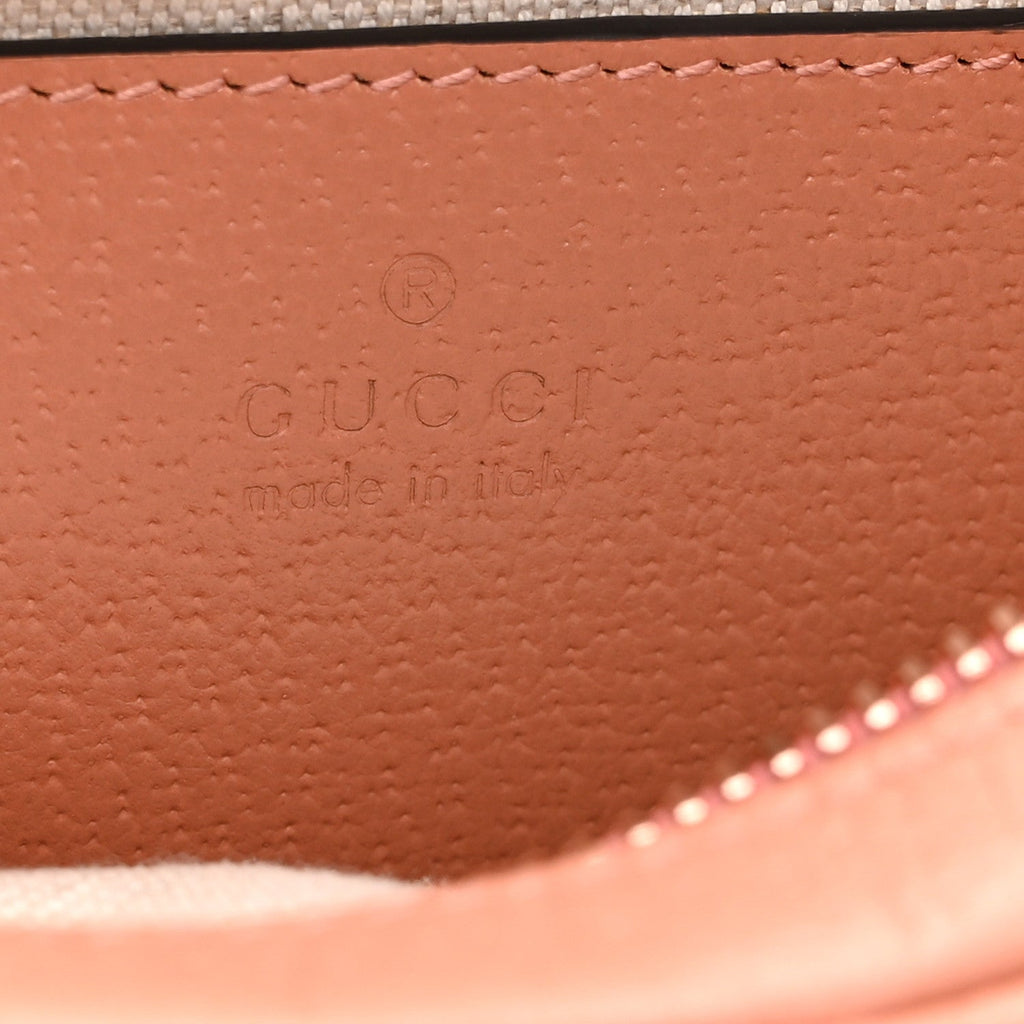 Monogram Textured Dollar Calfskin Mini Ophidia Shoulder Bag Cloche Rose Pink