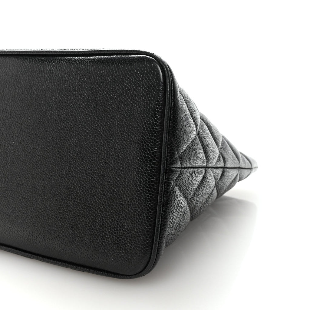 Caviar Quilted Medallion Tote Black