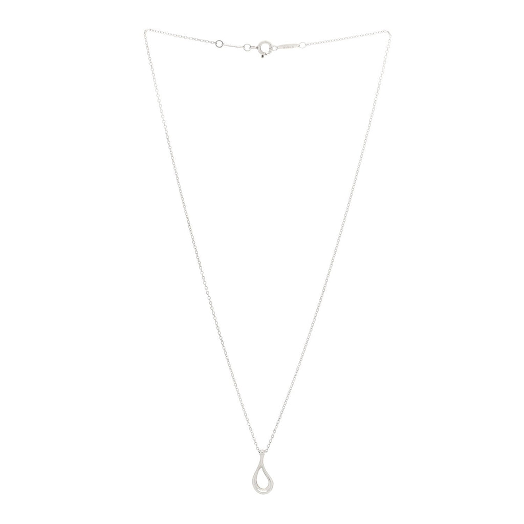 Sterling Silver Elsa Peretti Open Tear Drop Pendant Necklace