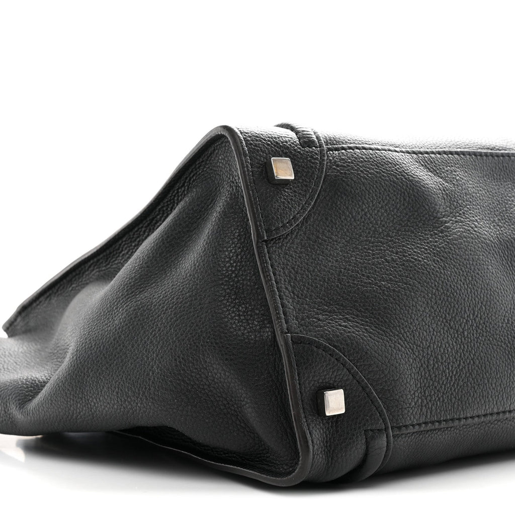 Drummed Calfskin Mini Luggage Black