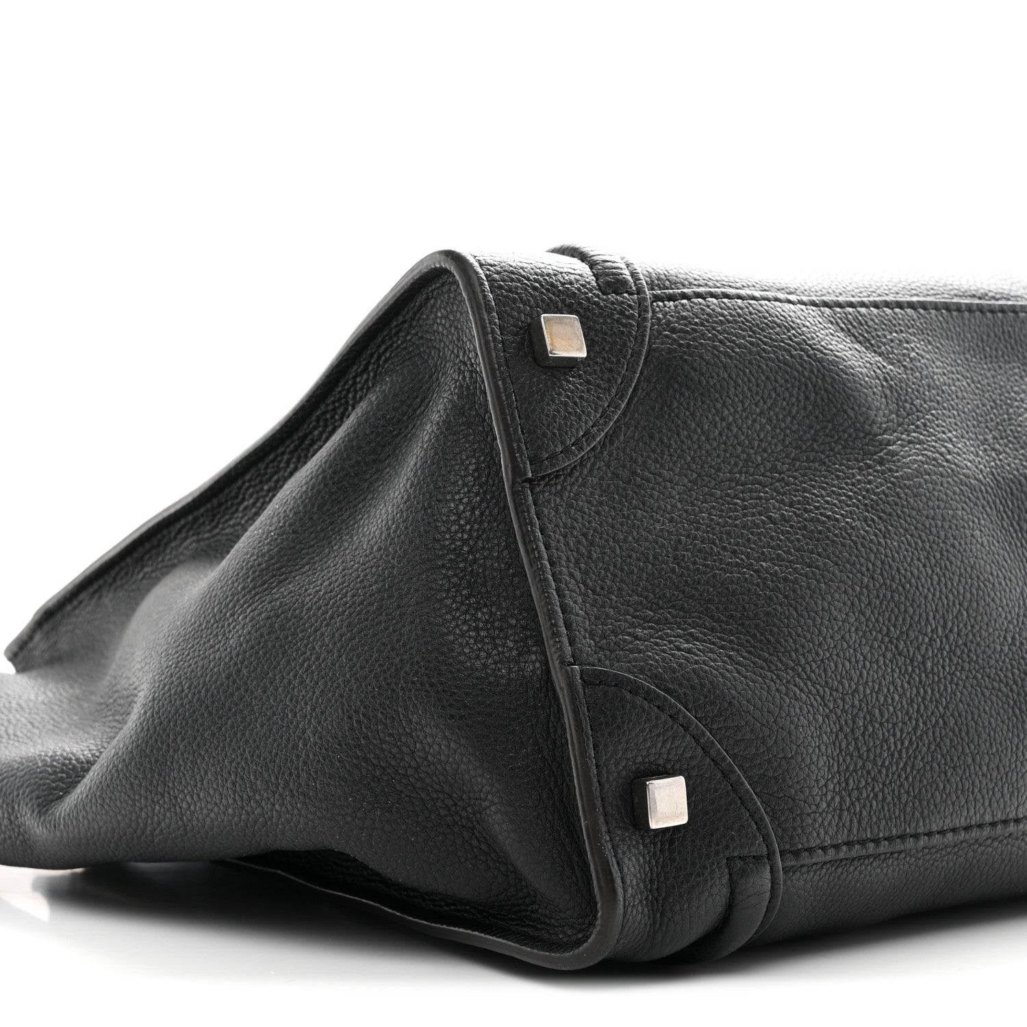 Drummed Calfskin Mini Luggage Black