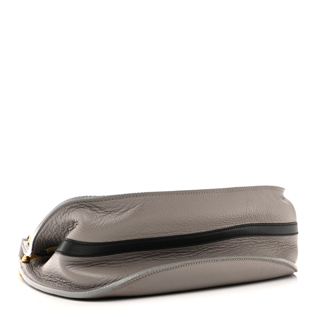 Grained Calfskin Small Hayley Hobo Cashmere Grey