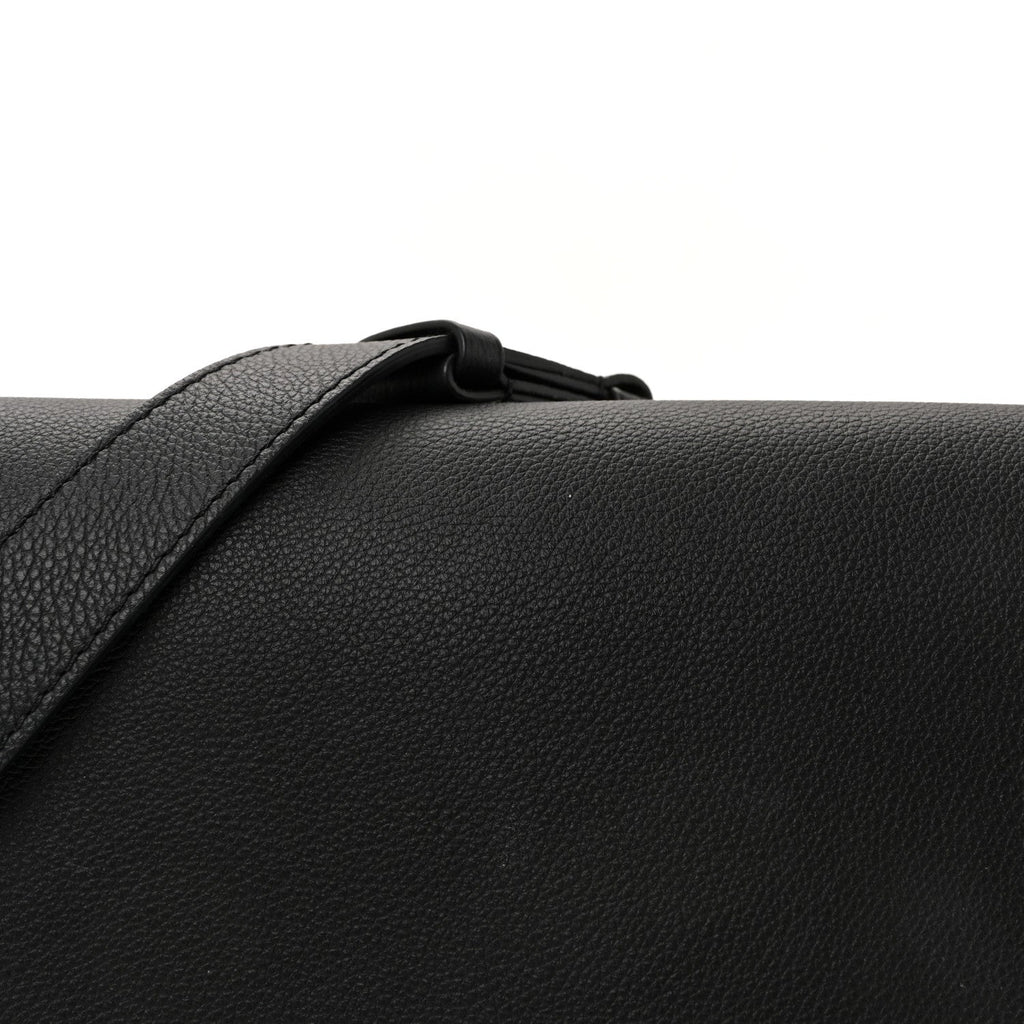 Grained Calfskin Low Key Messenger Black