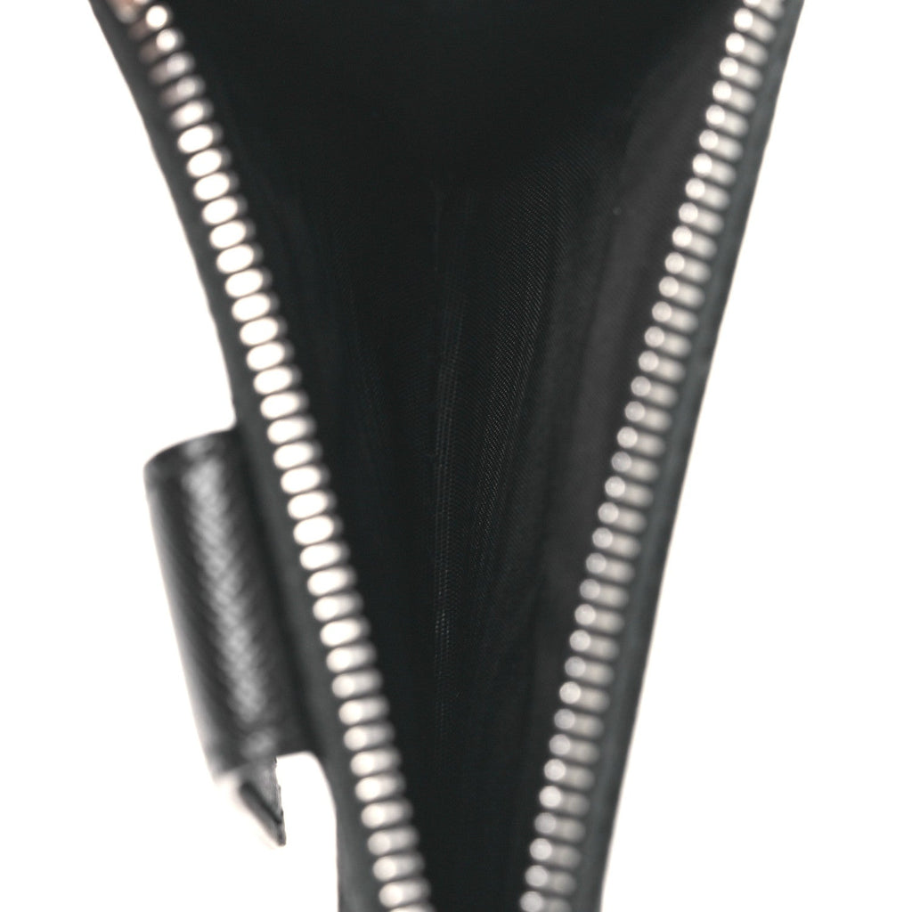 Saffiano Triangle Zip  Holder Black