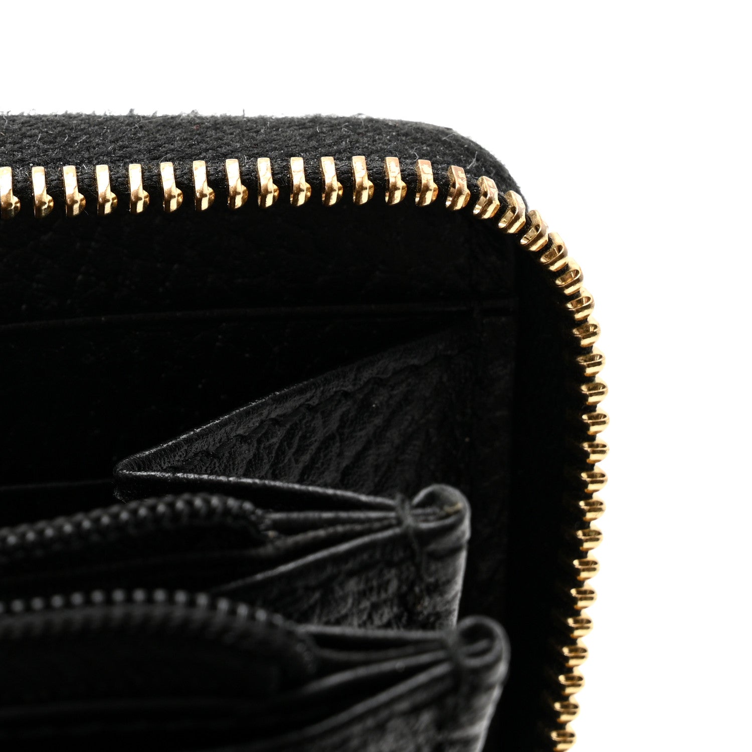 Dollar Calfskin GG Supreme Monogram GG Marmont Zip Around Wallet Black Beige Ebony