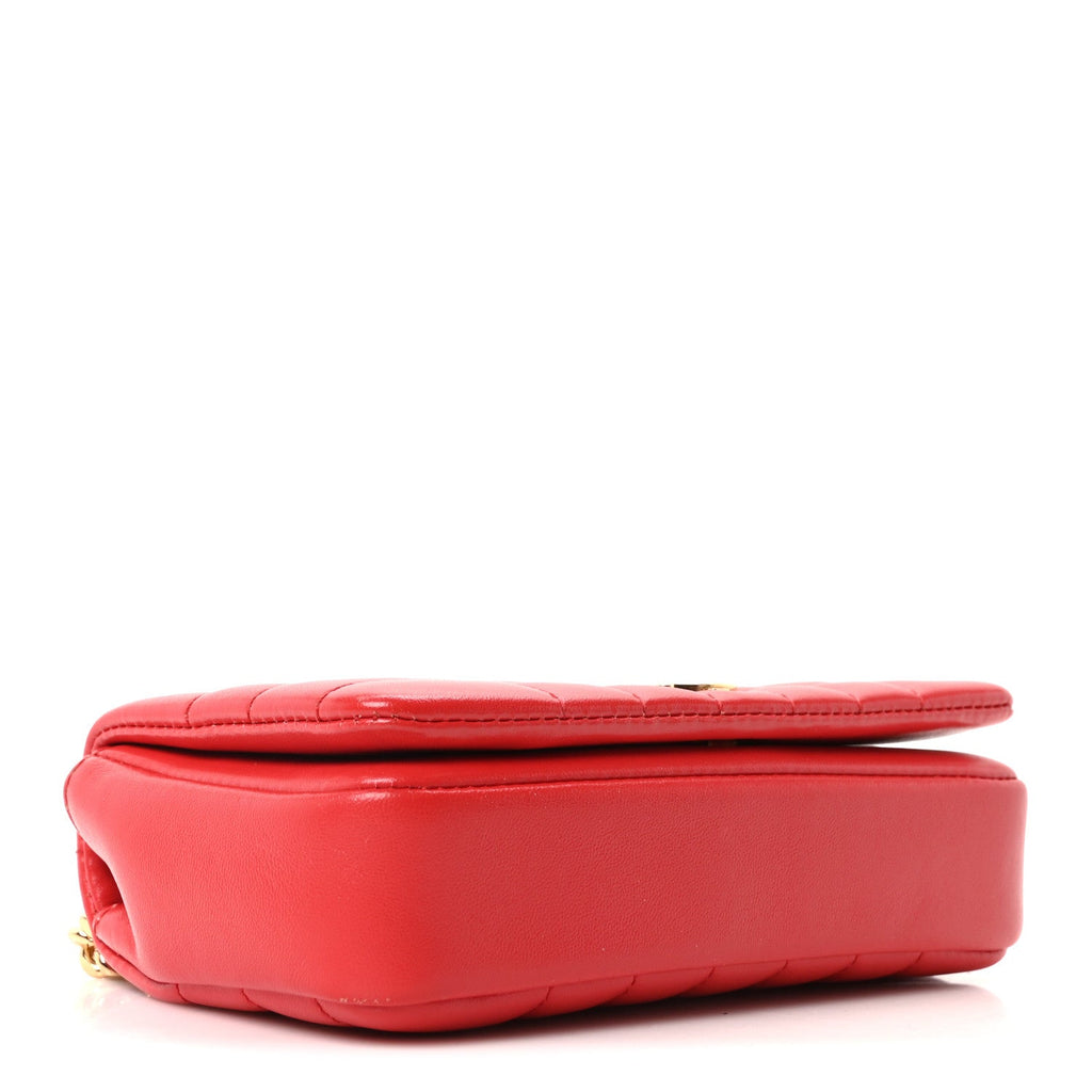 Lambskin Quilted Mini Lola Bag Bright Red