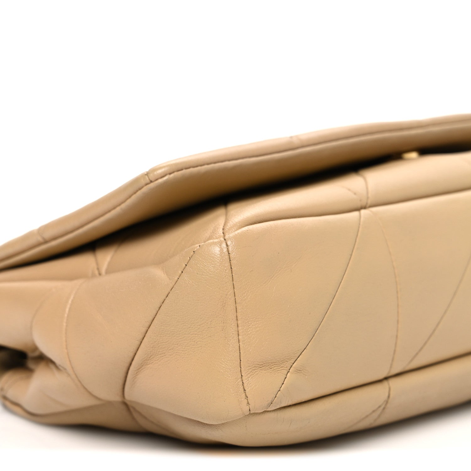 Lambskin Patchwork Monogram Medium Jamie Beige