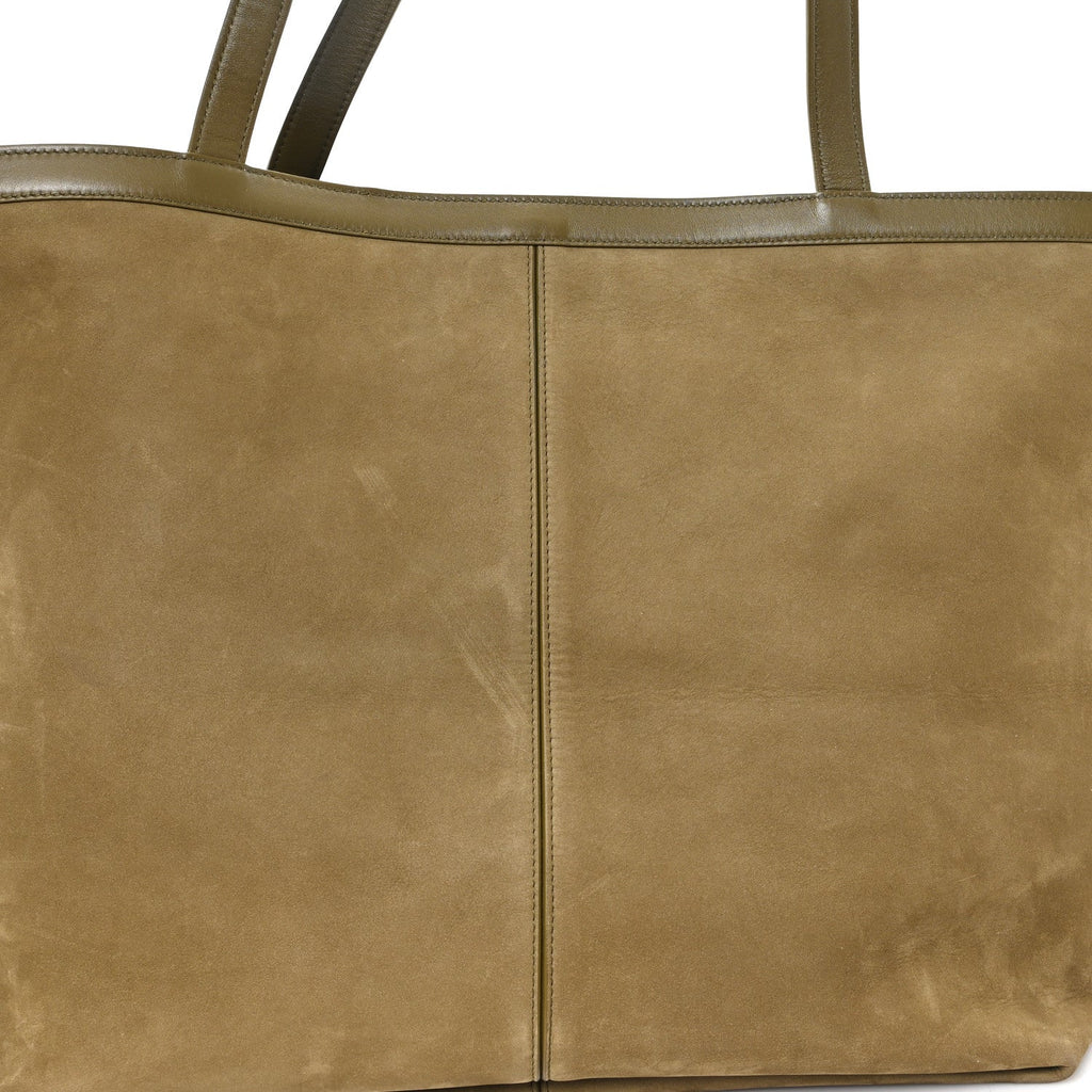 Suede Nappa Intrecciato Large Flip Flap Tote Mud