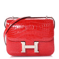 Shiny Alligator Constance 18 Rouge de Coeur