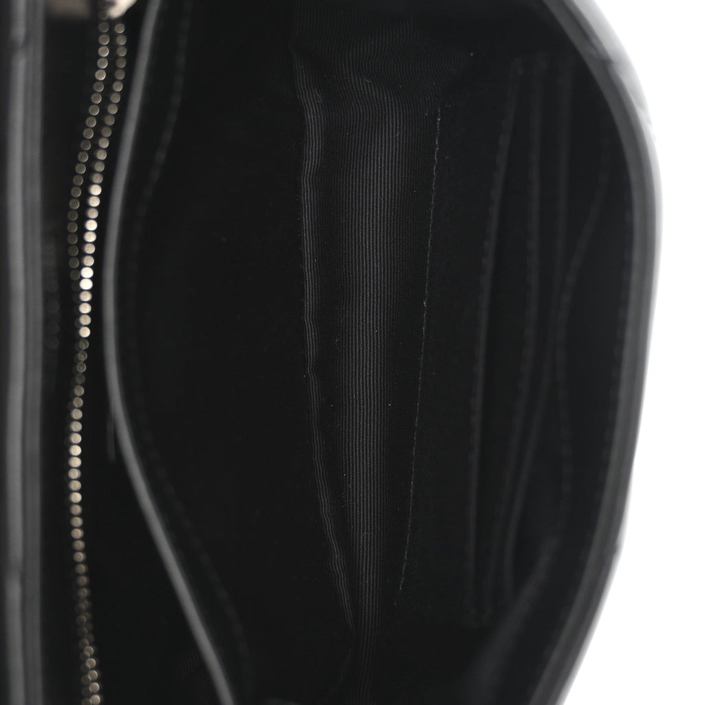 Calfskin Y Quilted Monogram Toy Loulou Crossbody Bag Black
