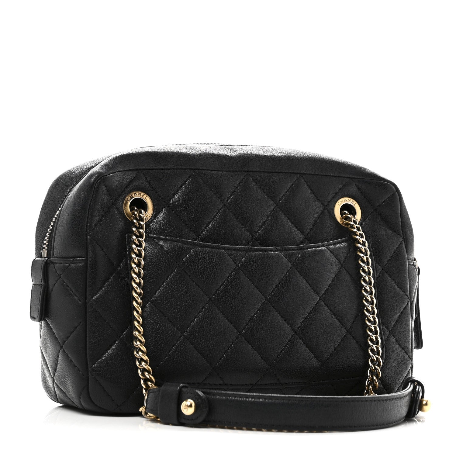Sheepskin Quilted Trapezio Camera Case Black