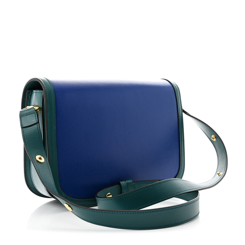 Azalea Calfskin Horsebit 1955 Shoulder Bag Imperial Blue Pavone