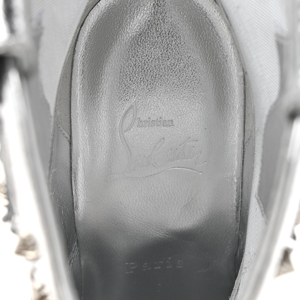 Metallic Calfskin Bootytiang Western 100 Boots 37 Silver