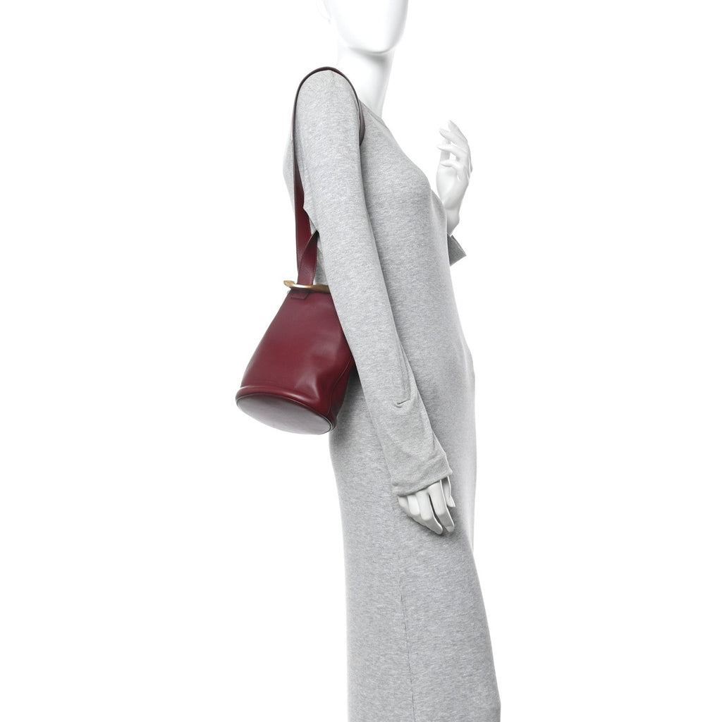 Nappa Drop Bucket Bag Bordeaux